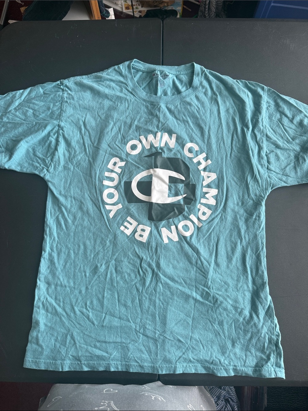 Champion Teal Graphic Logo Short Sleeve Tee